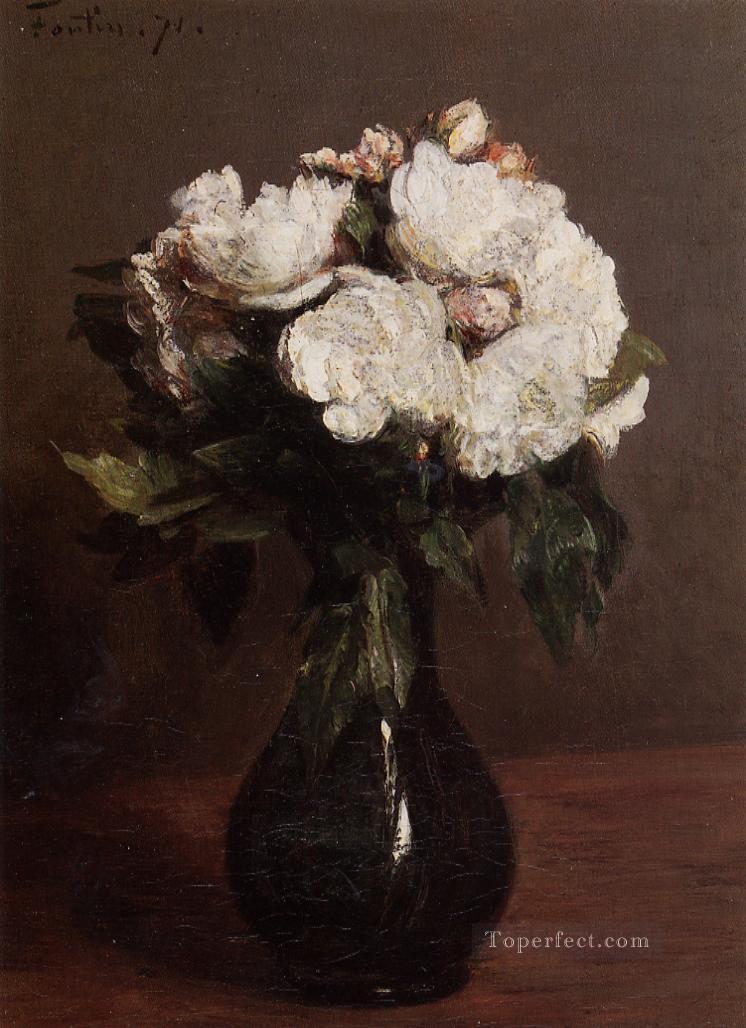 Rosas blancas en un jarrón verde Henri Fantin Latour Pintura al óleo